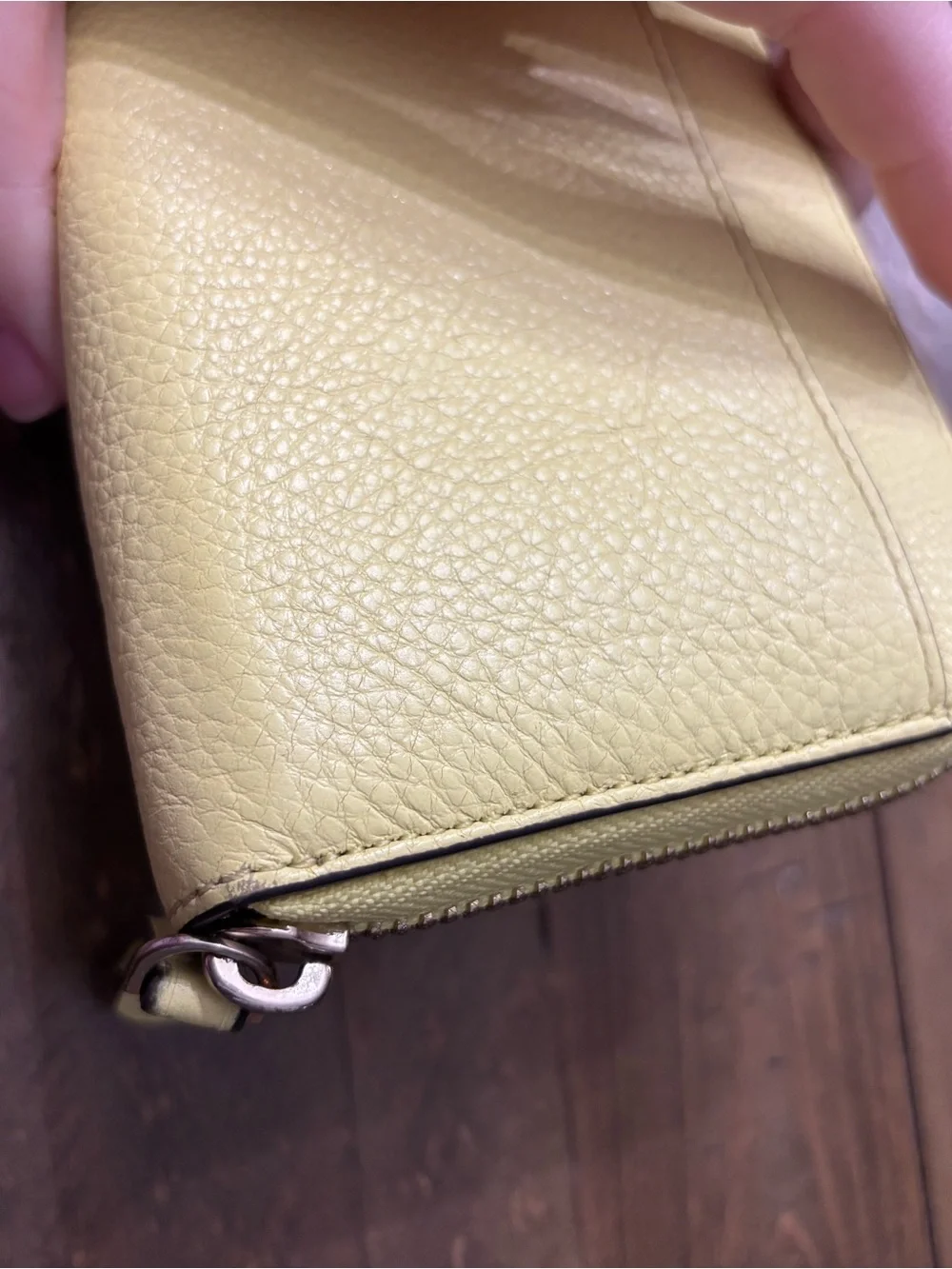 Kate Spade Yellow Pebbled Leather Zip Around Wallet